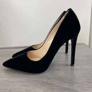 PRADA Black Suede Pointed Toe Pump, 100mm